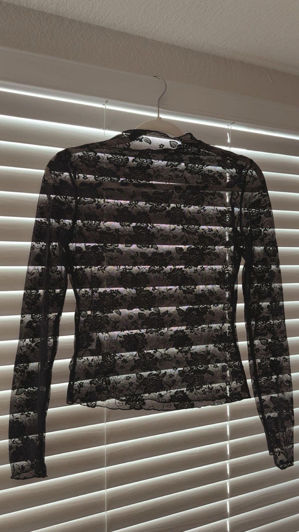 Black Floral Sheer Top