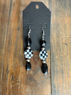 Checkered Dangle Earrings