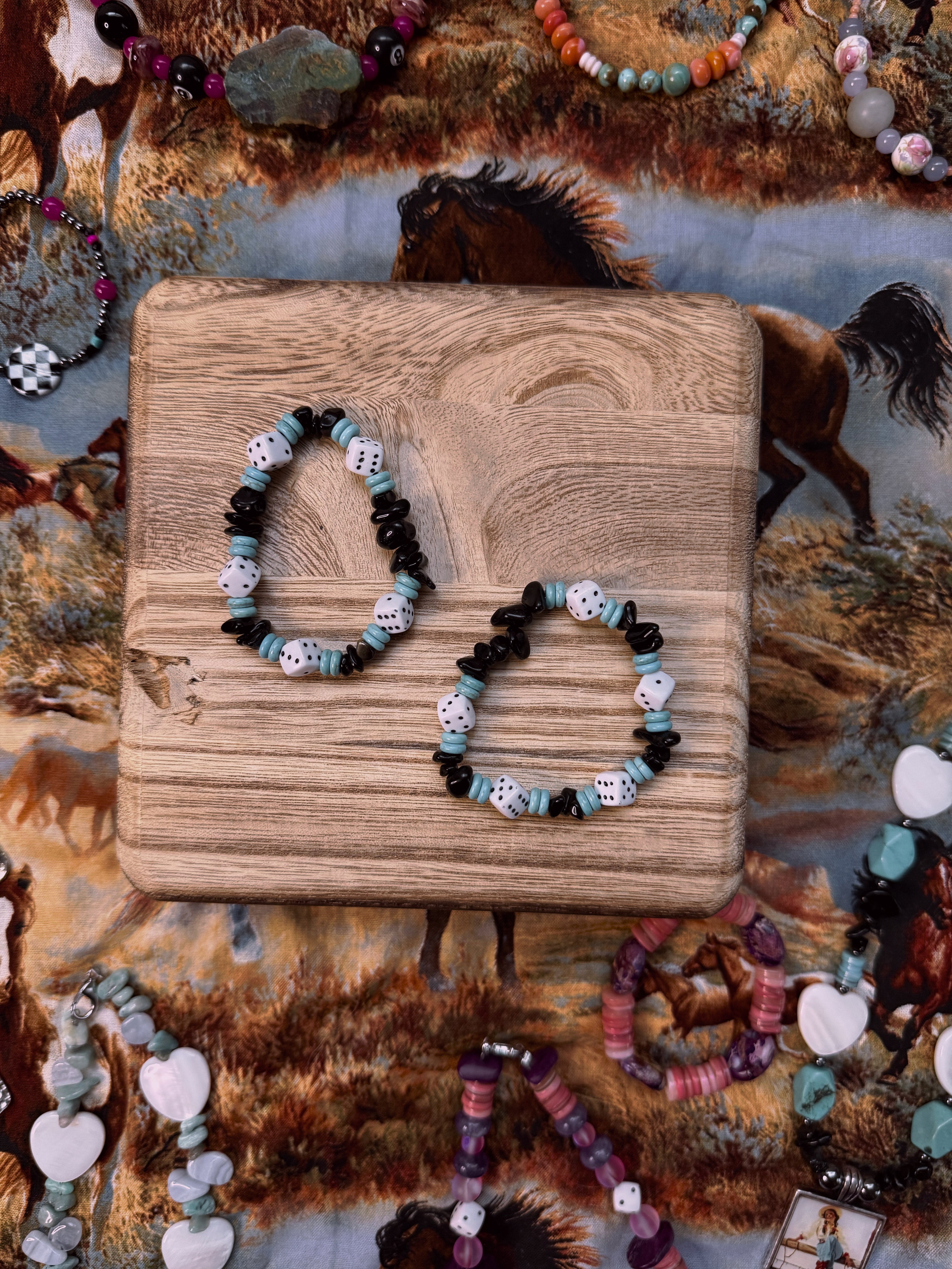 Howlite Dice Stretch Bracelet