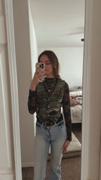 Black Floral Sheer Top