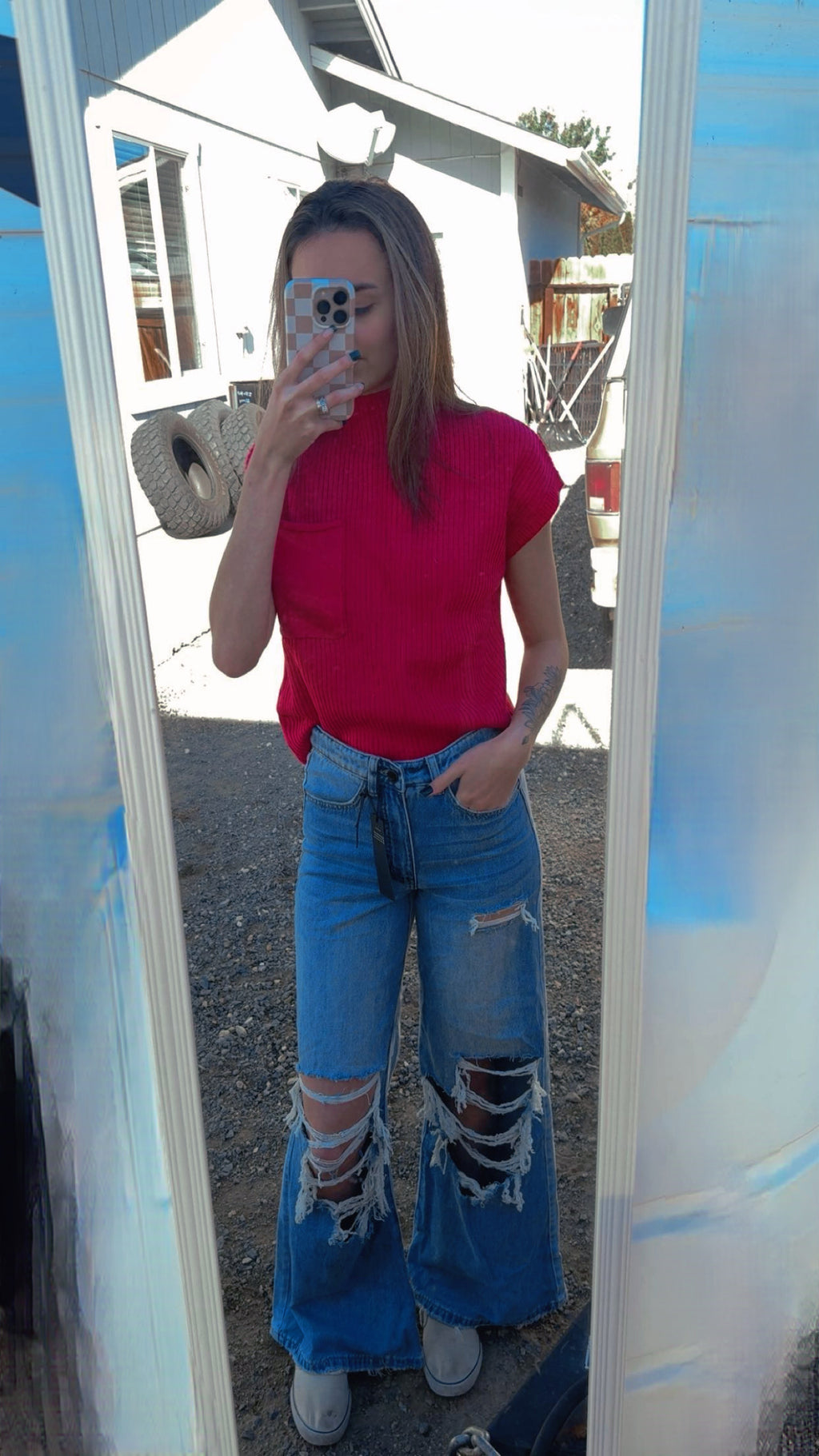 Pink Sweater Short Sleeve