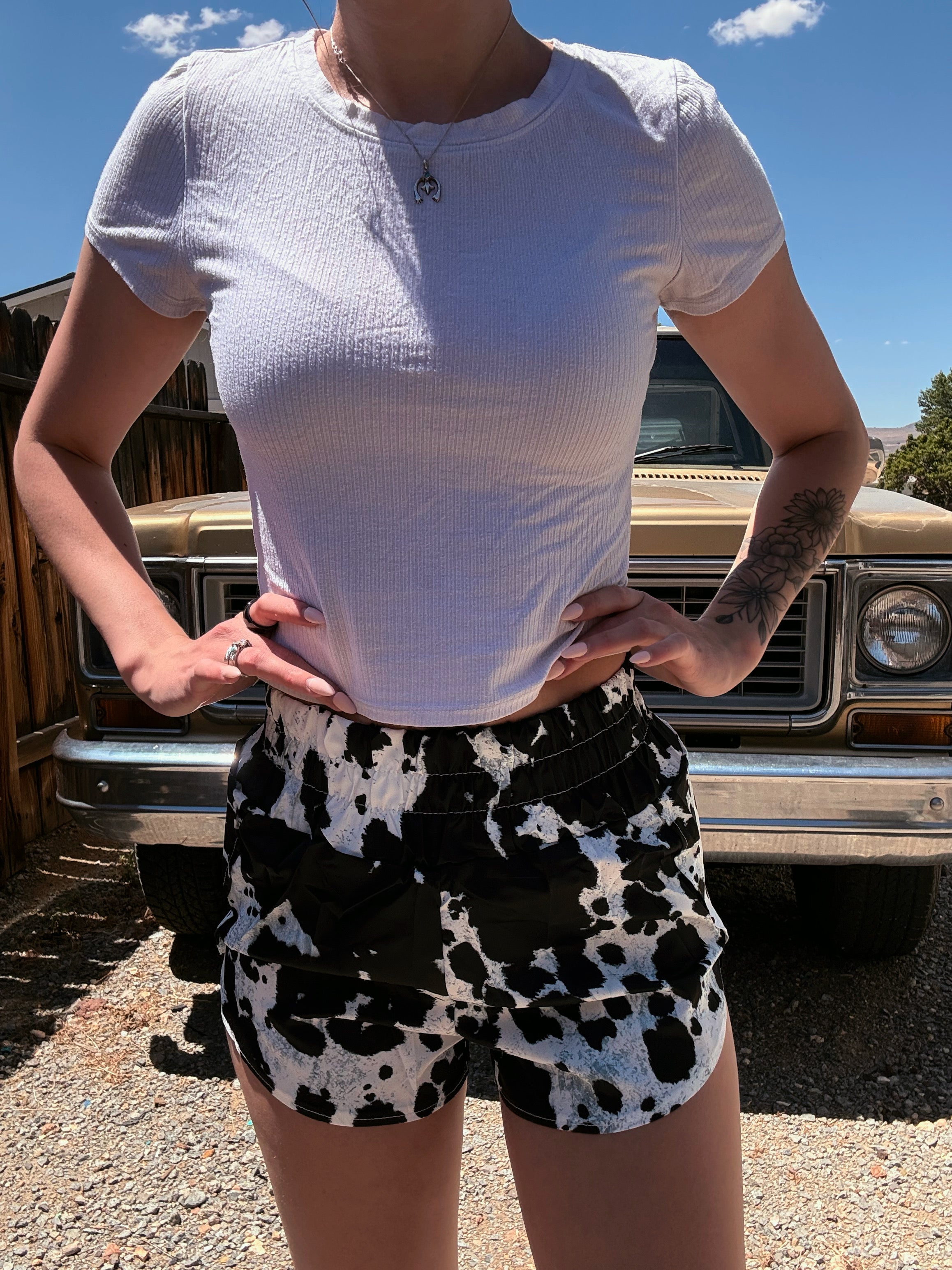 Cow Print Shorts