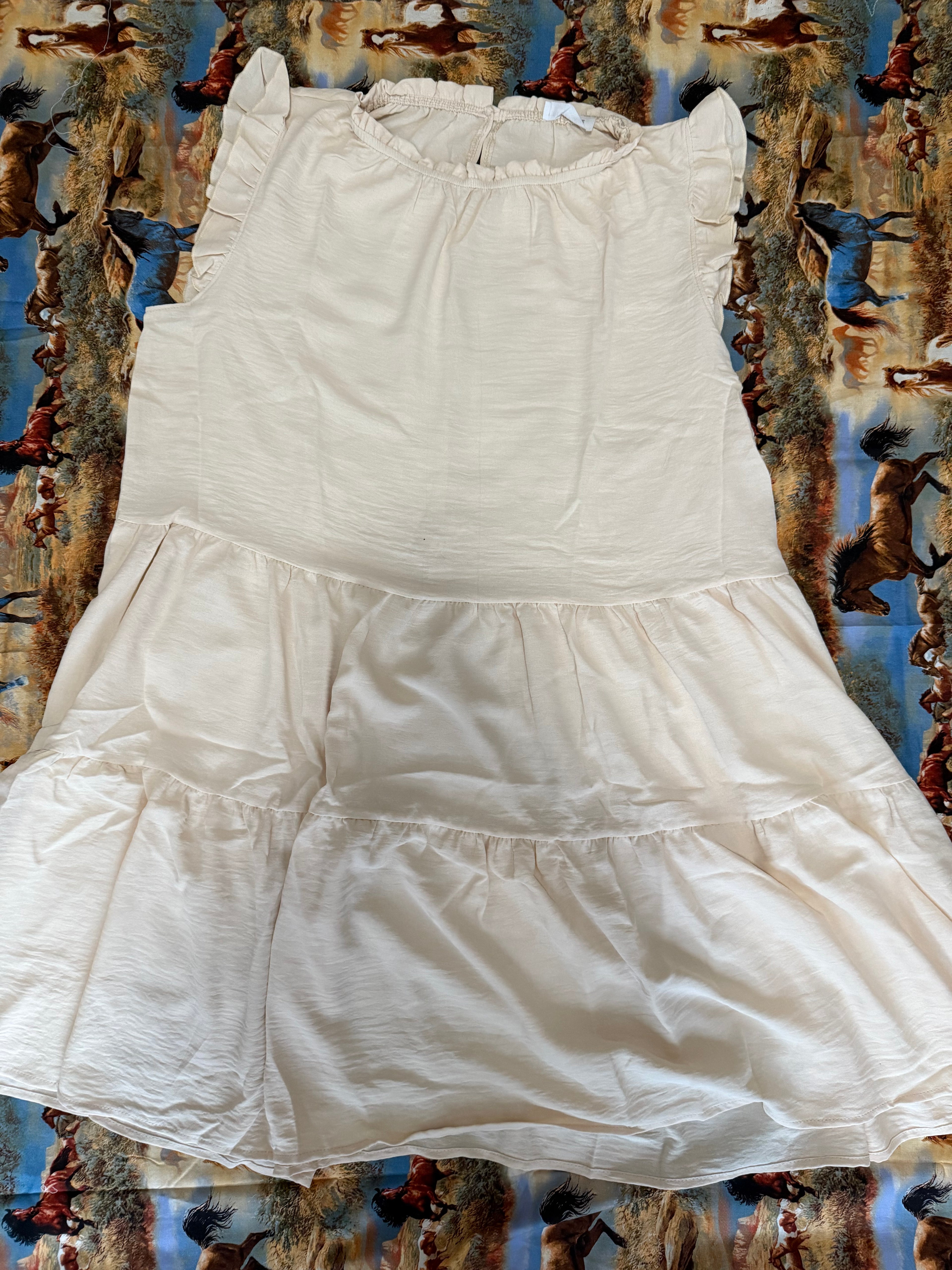 Plus Taupe Ruffle Dress