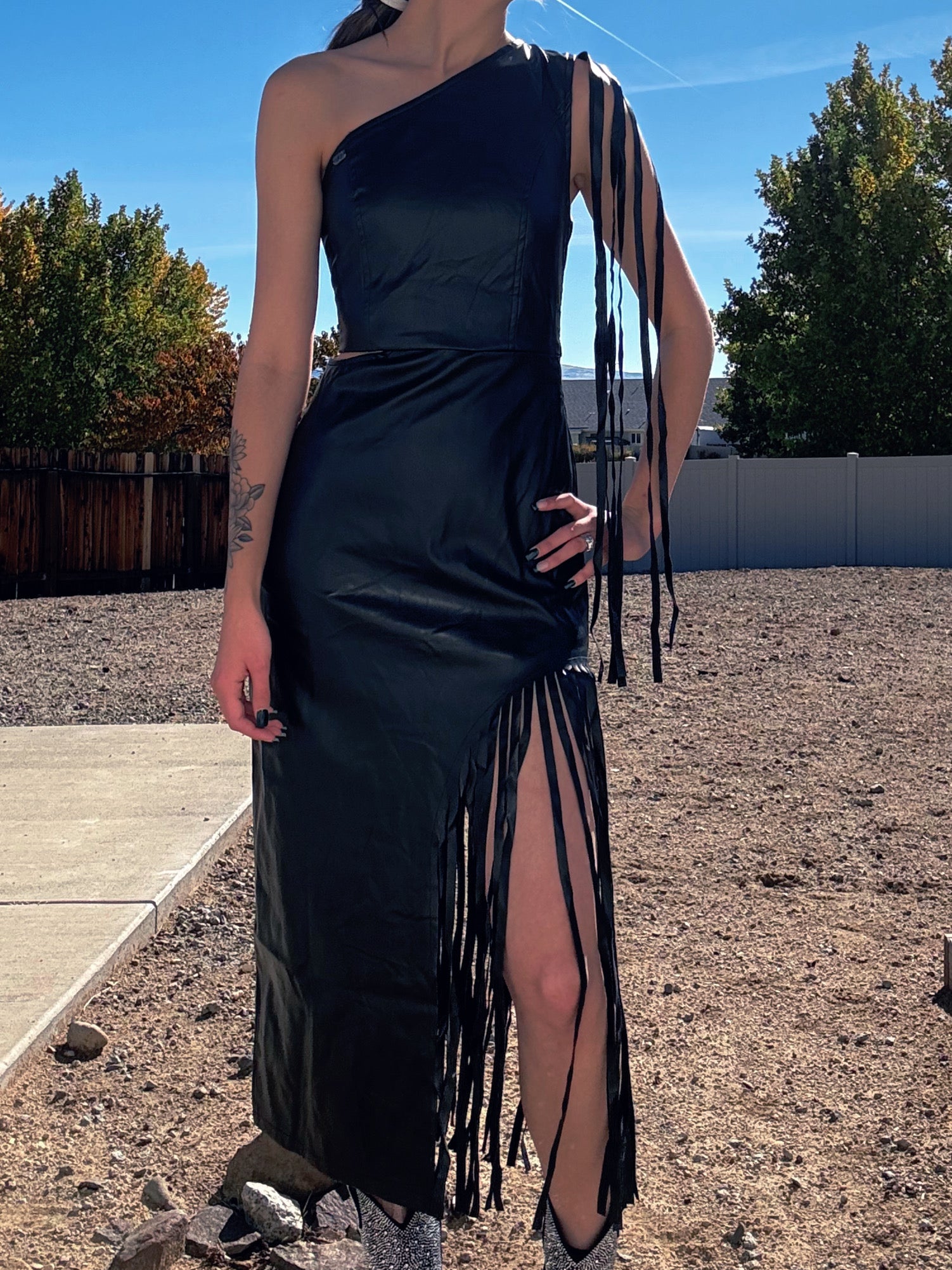 Black Fringe Dress