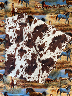 Cropped Wide Leg Cow Print Jeans