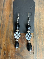Checkered Dangle Earrings