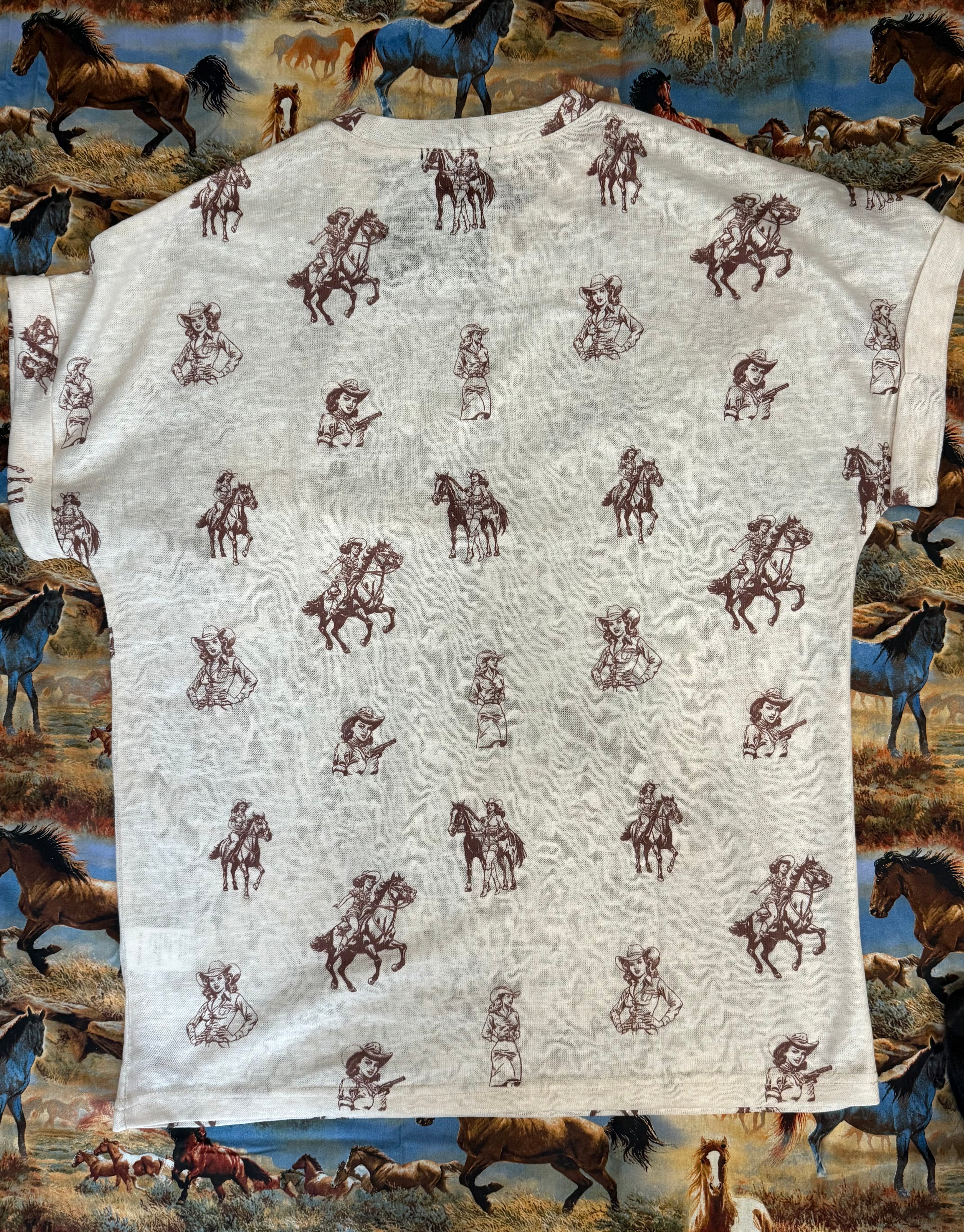 Cowgirl Print Short-sleeve
